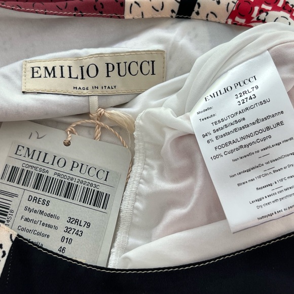 EMILIO PUCCI RED MULTI PRINT DRESS IT 46 / US 12 NWTS! - Picture 13 of 17